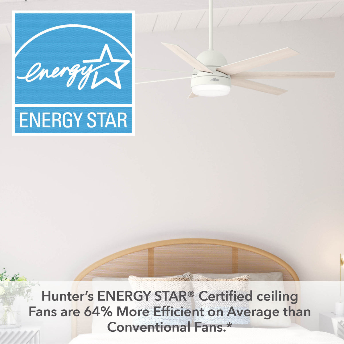 60 inch Phenomenon Wi-Fi ENERGY STAR® Matte White Ceiling Fan with LED Light Kit and Wall Control