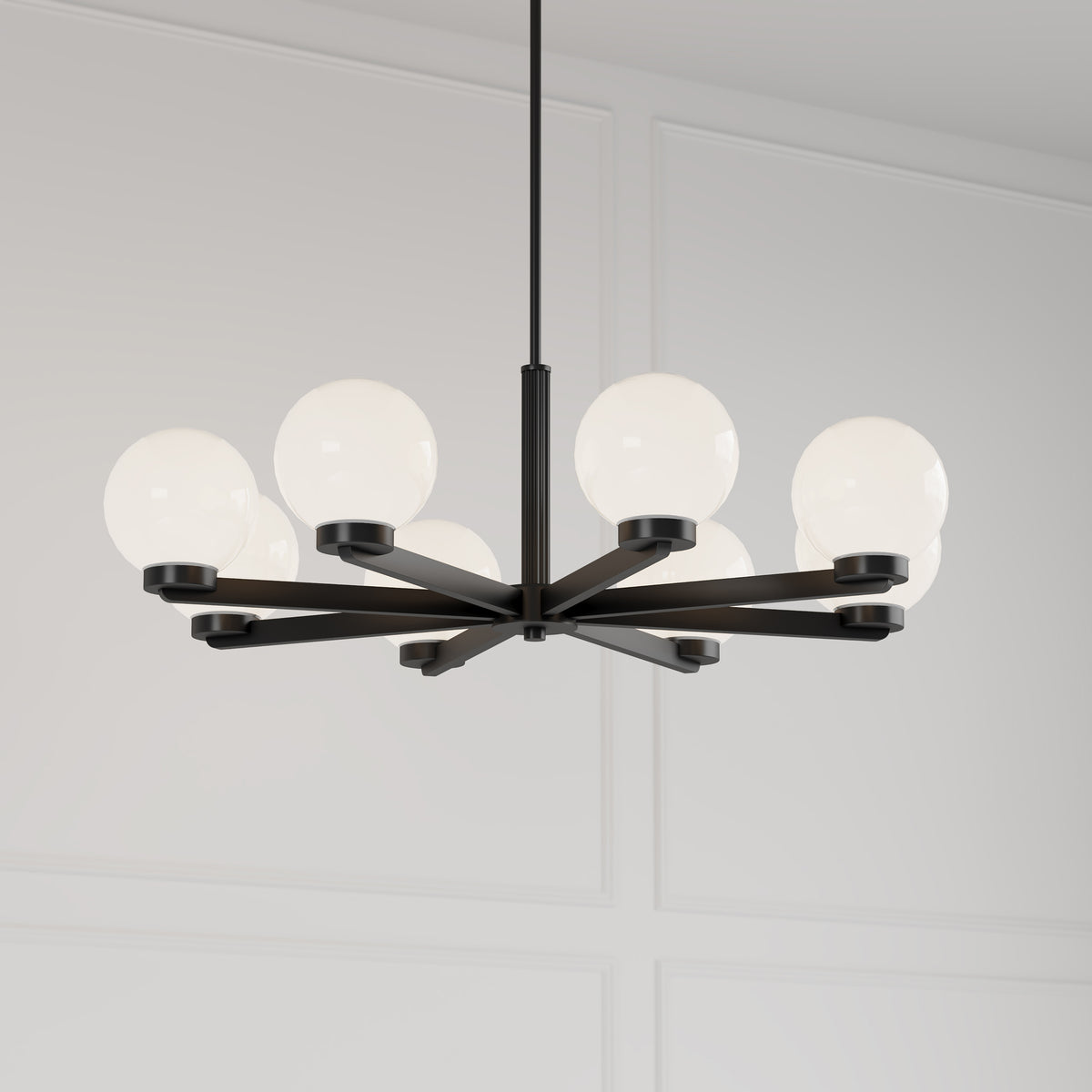 10.5'' Ardeva Matte Black 8 Light Chandelier