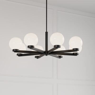 10.5'' Ardeva Matte Black 8 Light Chandelier
