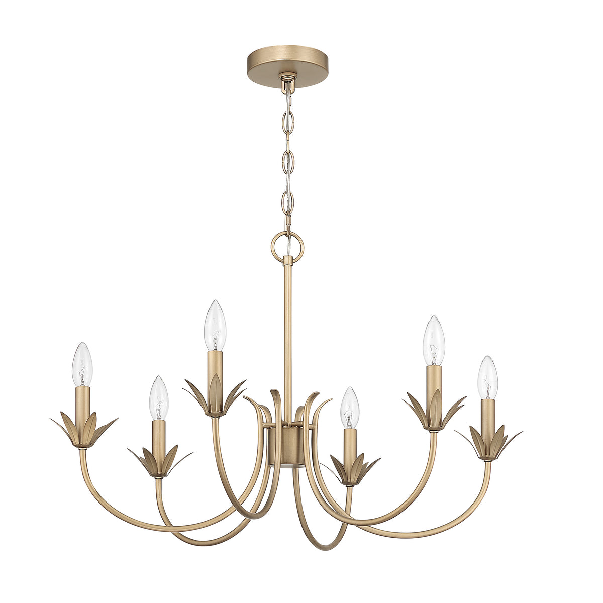 Junie Bud 28-inch 6-light Luxe Gold Chandelier