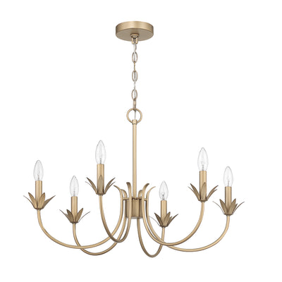 Junie Bud 28-inch 6-light Luxe Gold Chandelier