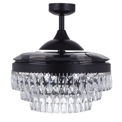 48 Inch Antique Black Retractable Blade Ceiling Fan