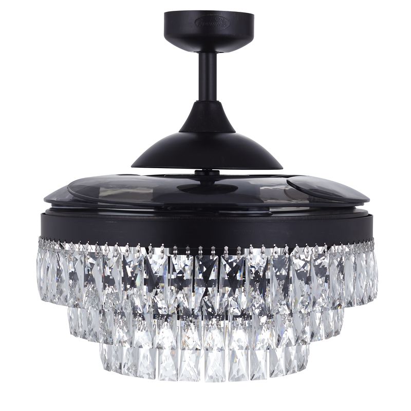 48 Inch Antique Black Retractable Blade Ceiling Fan