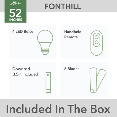 52 inch Fonthill ENERGY STAR® HunterExpress Fresh White Ceiling Fan with LED Light Kit and Handheld Remote