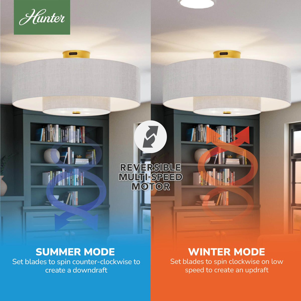 30 inch Brookside Luxe Gold Ceiling Fan with LED Light Kit and Handheld Remote