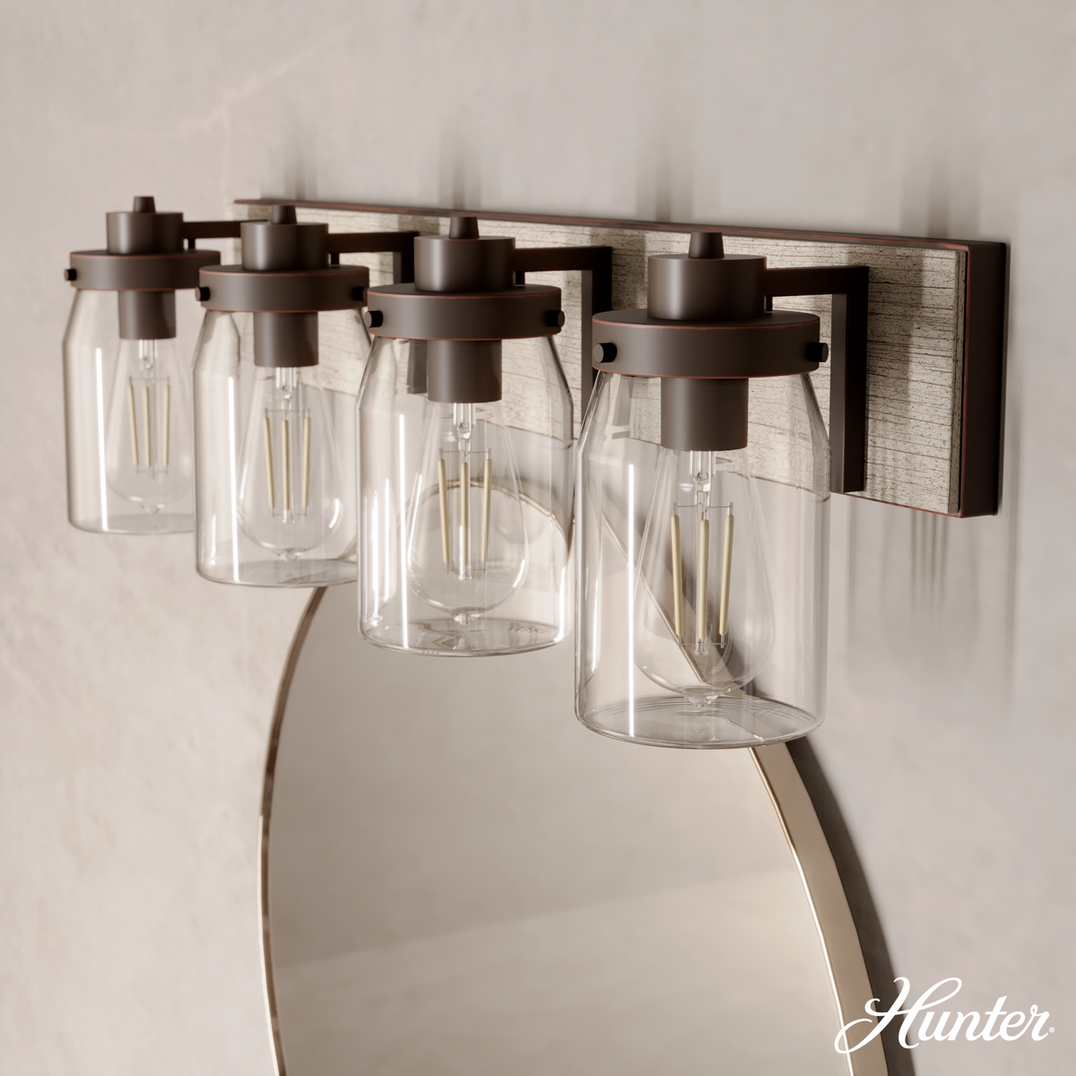 Lochemeade 22.5-inch 3-light Brushed Nickel Vanity Light with Clear Seeded Glass