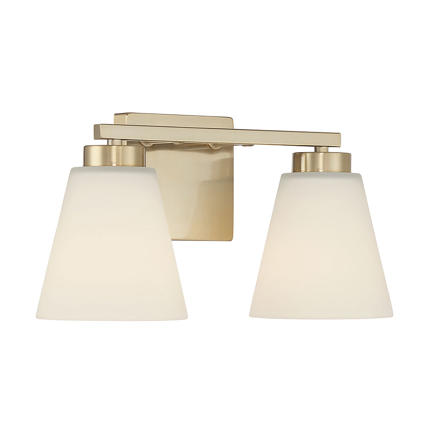 13-inch Strayhan Modern Gold 2-Light White Frosted Glass Bathroom Vanity Light