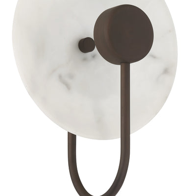 Amara Crest 8-inch 1-light Matte Bronze and Cast Alabaster LED Wall Sconce with Cast Alabaster Resin Shade