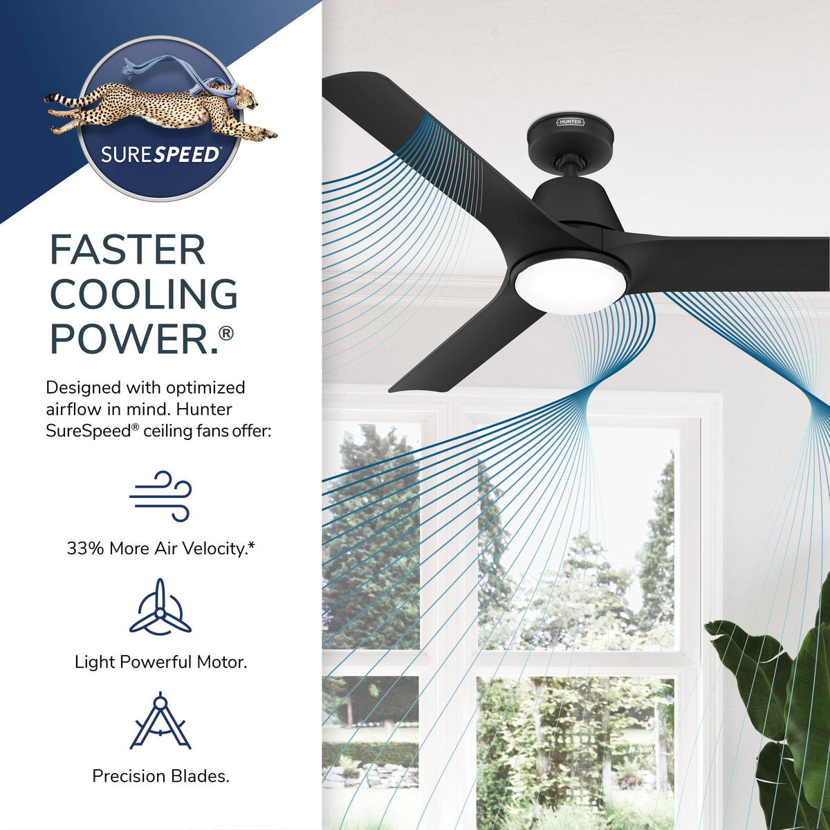 52 inch Aeronaut  Wi-Fi ENERGY STAR® Matte Black Damp Rated Ceiling Fan with LED Light Kit and Handheld Remote