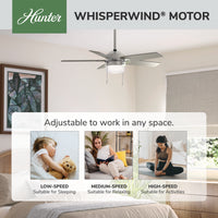 44 inch Anisten Brushed Nickel Ceiling Fan with LED Light Kit and Pull Chain