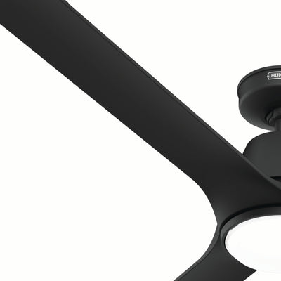 60 inch Aeronaut Wi-Fi ENERGY STAR® Matte Black Damp Rated Ceiling Fan with LED Light Kit and Handheld Remote