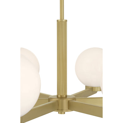 10.5'' Ardeva Vintage Brass 6 Light Chandelier