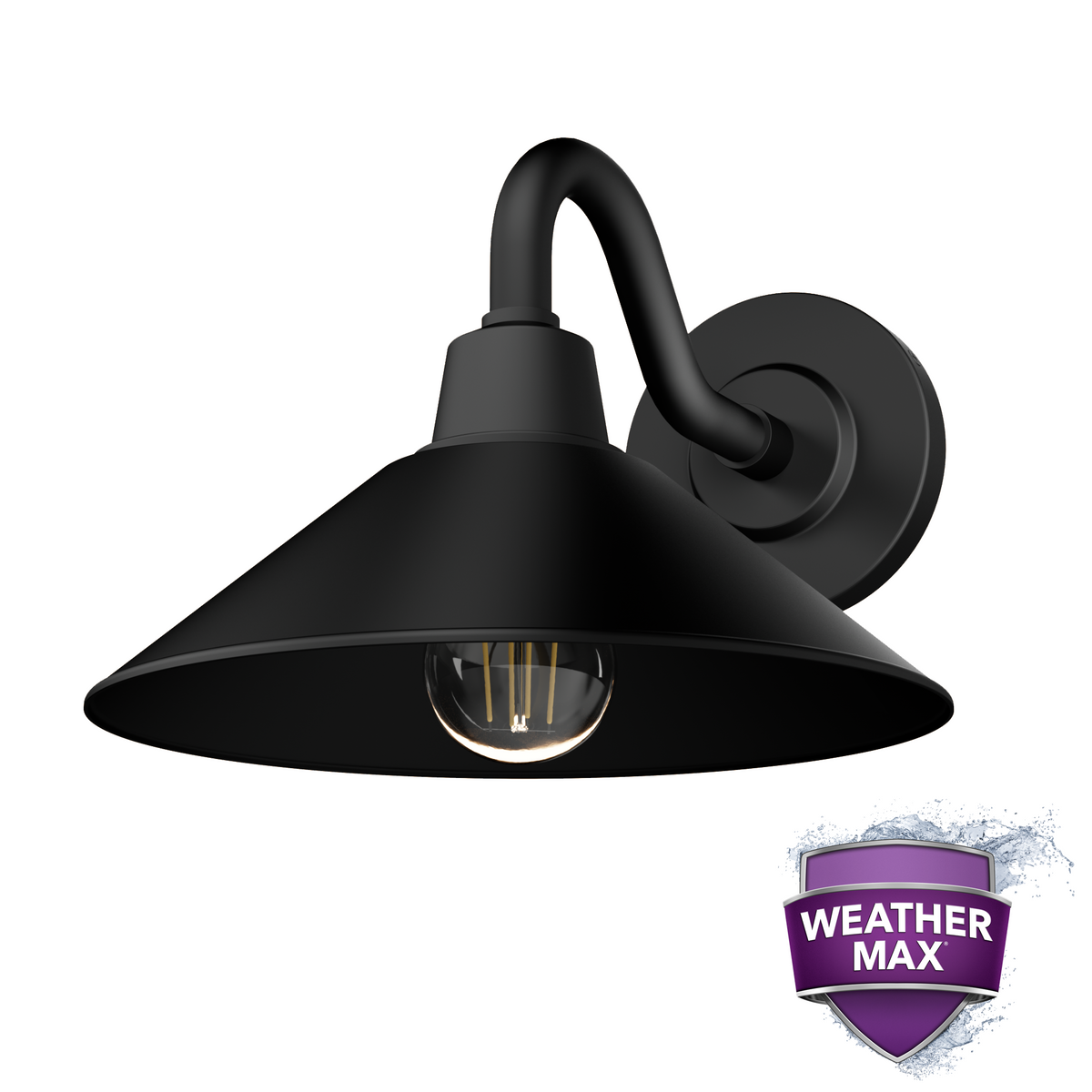Skyflow 10-inch 1-light Matte Black Outdoor Wall Light with Metal Shade