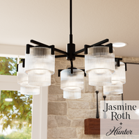 Ontario 27-inch 5-light Matte Black Chandelier with Clear Glass