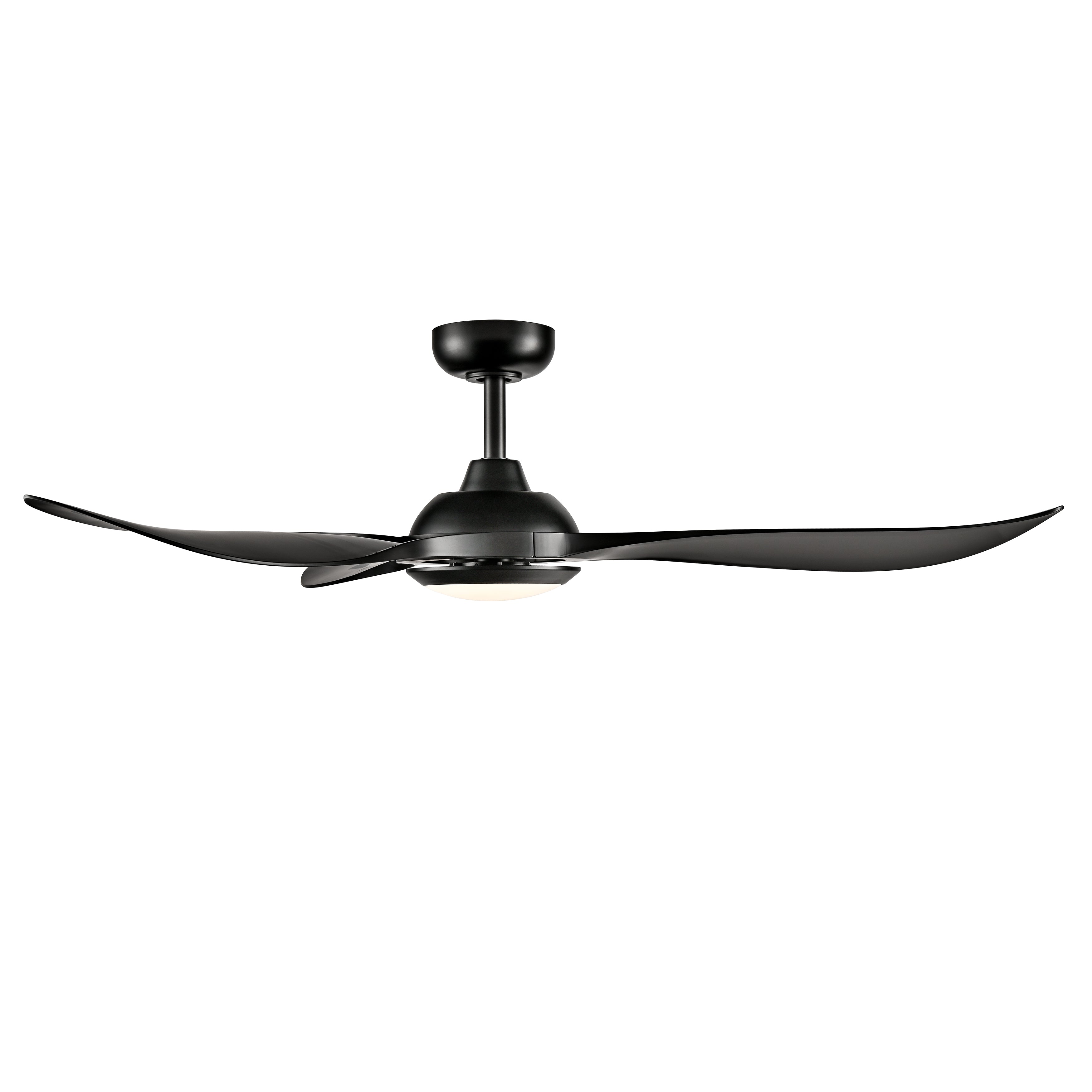 Wynleaf 52'' 3 Blades Matte Black Led indoor & Outdoor DC Ceiling Fan With Wall Control