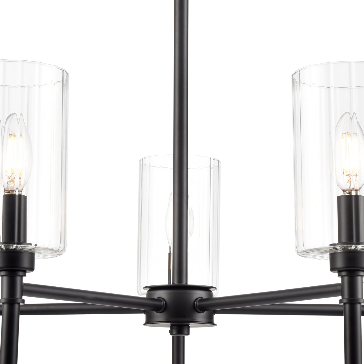 22'' Chastine Matte Black 5 Light Chandelier