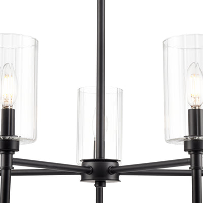 22'' Chastine Matte Black 5 Light Chandelier