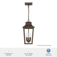 Spring Cove 17-inch 3-light Matte Bronze Outdoor Lantern Pendant Light with Clear Glass