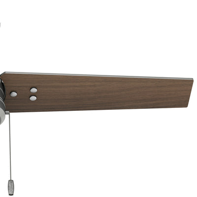 44 inch Cassius Matte Silver Damp Rated Ceiling Fan and Pull Chain