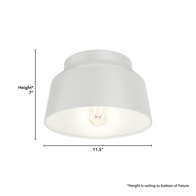 Cranbrook 11.5-inch 1-light Dove Grey Flush Mount Ceiling Light with Metal Shade