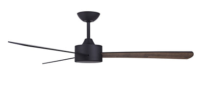 52 Inch DC Black Fan with Reversible Black Oak Blades and Remote