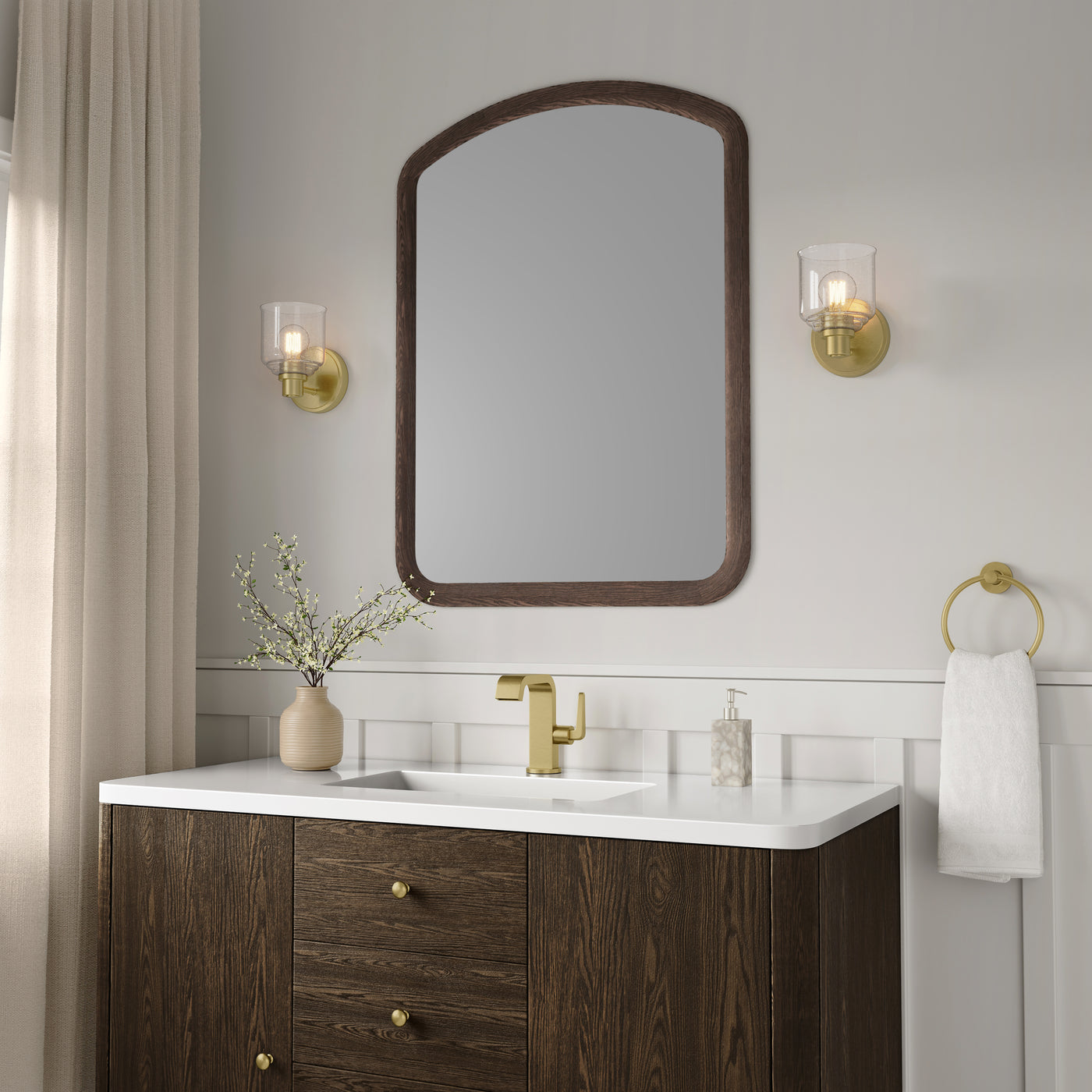 5'' Vessair Vintage Brass 1 Light Wall Sconce