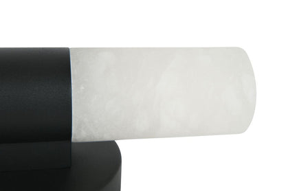 Luella 2 Light Black Wall Sconce with Alabaster Shades
