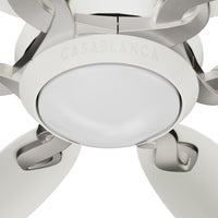 Casablanca 60 inch Azalea ENERGY STAR® Fresh White Damp Rated Ceiling Fan with LED Light Kit and Wall Control and Handheld Remote