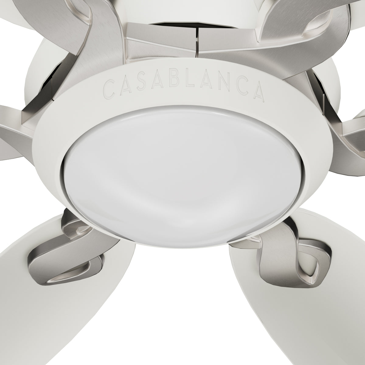 Casablanca 60 inch Azalea ENERGY STAR® Fresh White Damp Rated Ceiling Fan with LED Light Kit and Wall Control and Handheld Remote