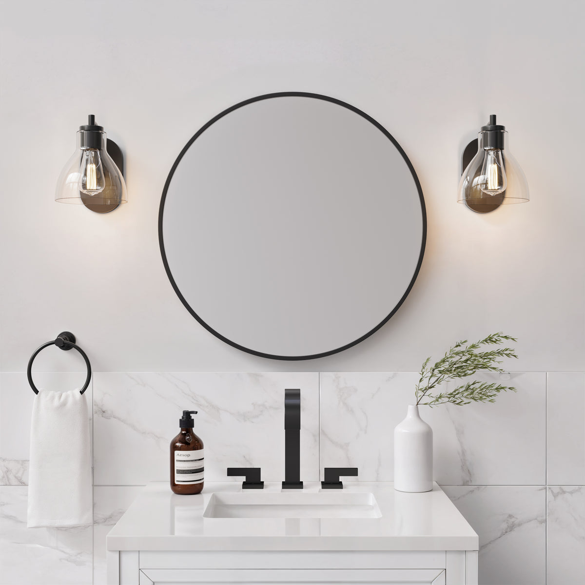 7'' Knightsdale Matte Black 1 Light Wall Sconce
