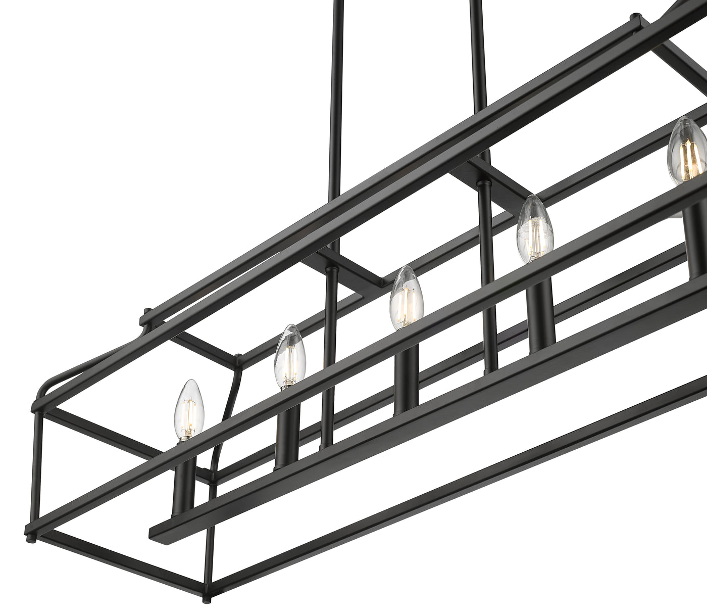 10.75'' Nellita Matte Black 5 Light Linear Chandelier