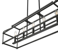 10.75'' Nellita Matte Black 5 Light Linear Chandelier