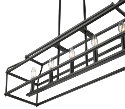 10.75'' Nellita Matte Black 5 Light Linear Chandelier
