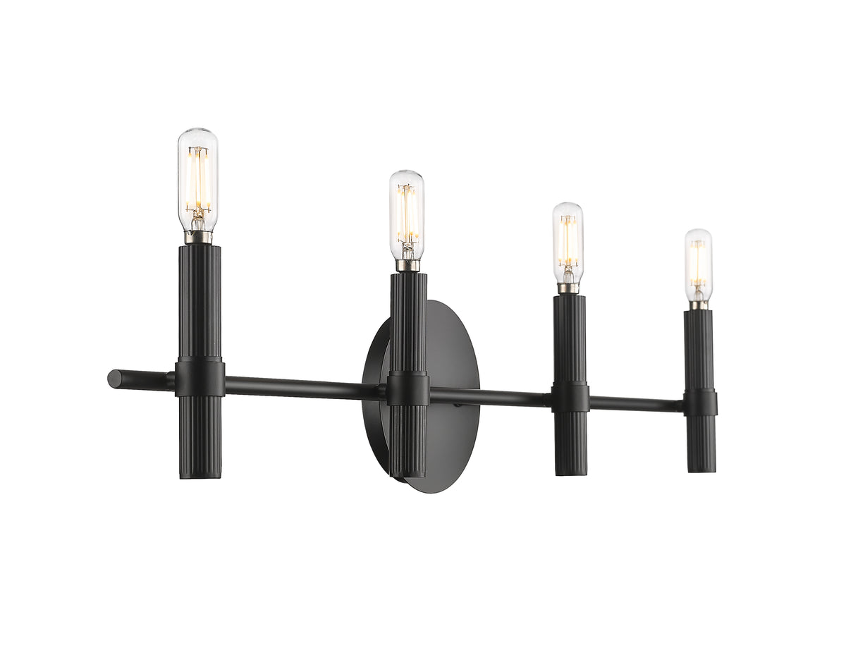 31.5'' Skyva Matte Black 4 Light Bath Vanity