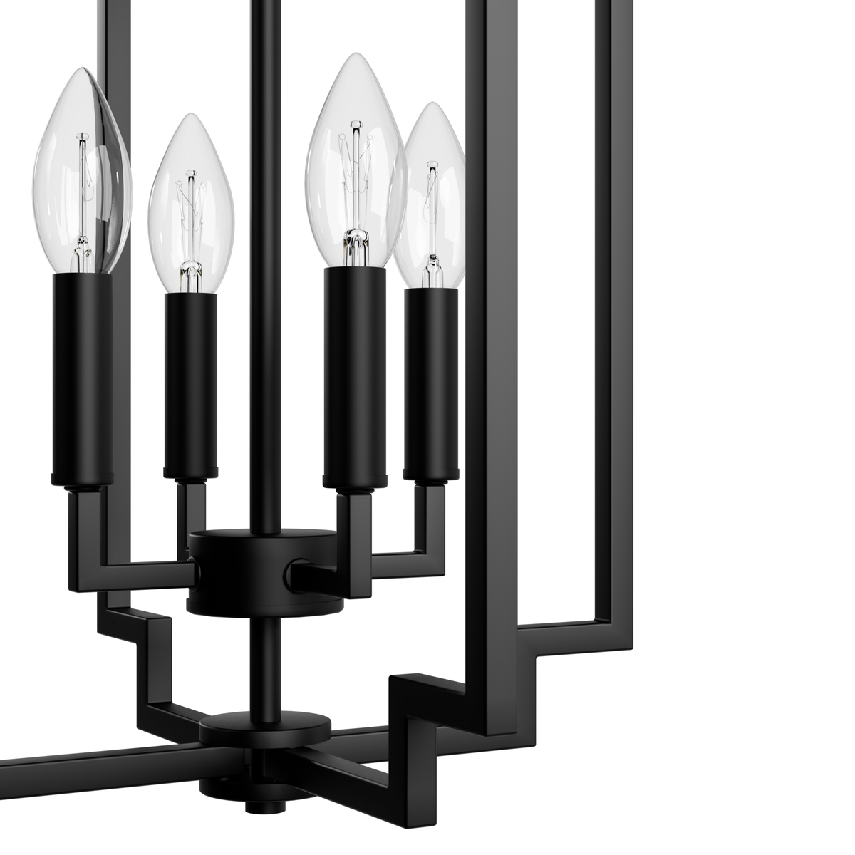 Zoanne 14-inch 4-light Matte Black Lantern Pendant