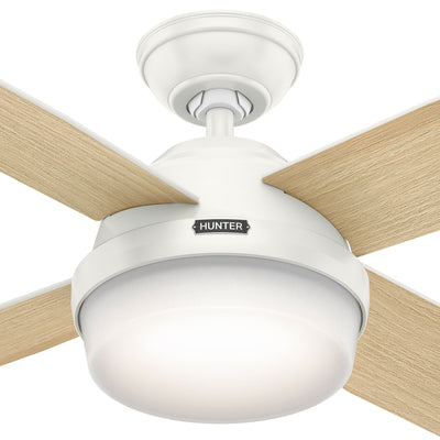 52 inch Dempsey Fresh White Ceiling Fan with LED Light Kit and Handheld Remote