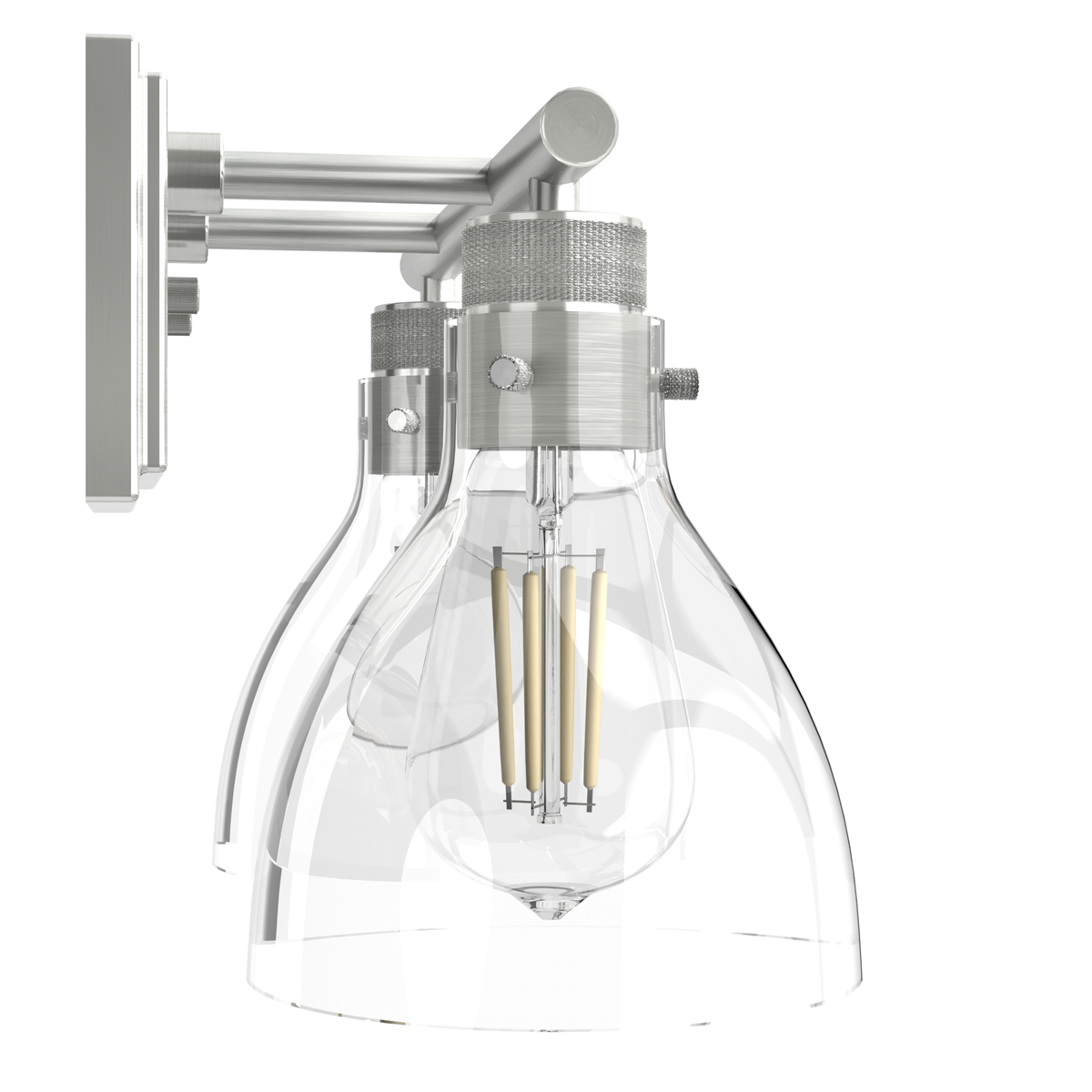 Van Nuys 14.75-inch 2-light Brushed Nickel Vanity Light with Clear Glass