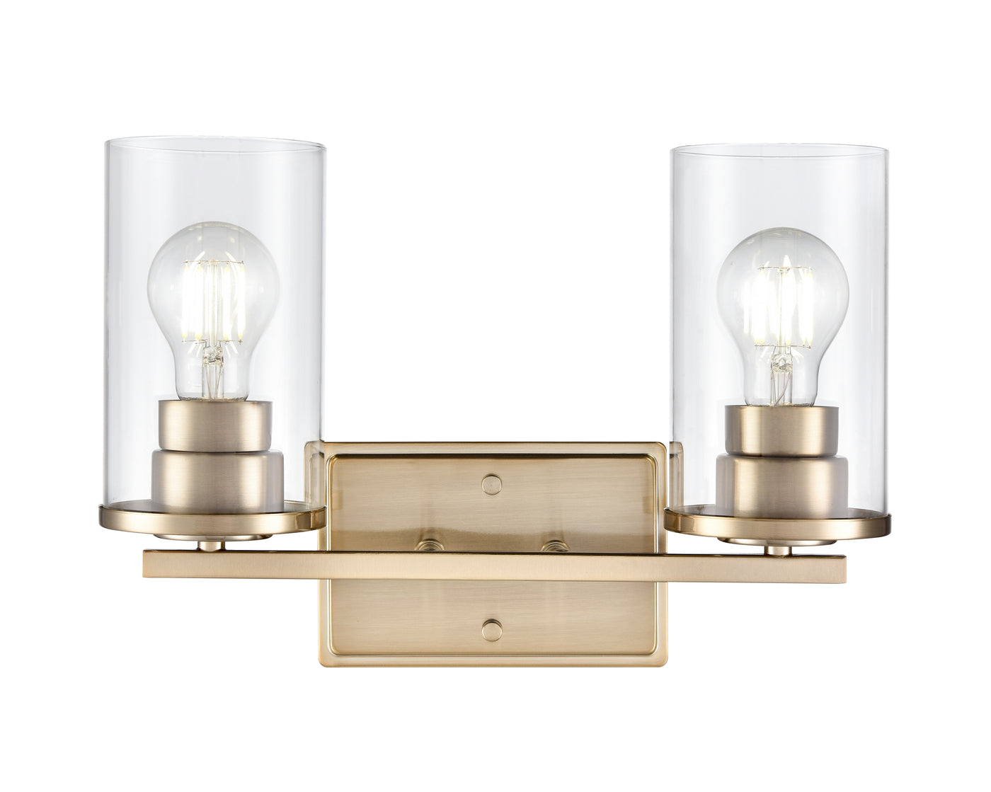 14-inch Verlana Modern Gold 2-Light Clear Glass Bathroom Vanity Light