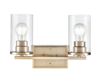 14-inch Verlana Modern Gold 2-Light Clear Glass Bathroom Vanity Light