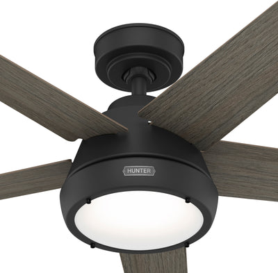 52 inch Burroughs Matte Black Ceiling Fan with LED Light Kit and Handheld Remote
