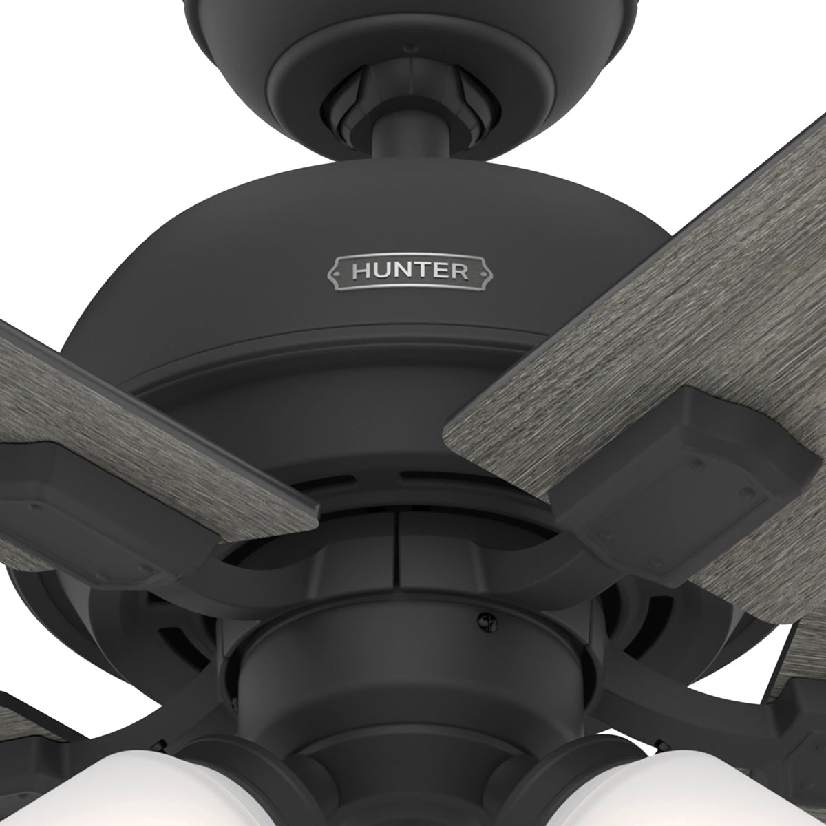 44 inch Crystal Peak Matte Black Ceiling Fan with LED Light Kit and Pull Chain