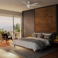 Casablanca 65 inch Melia ENERGY STAR® Fresh White Damp Rated Ceiling Fan with LED Light Kit and Wall Control and Handheld Remote