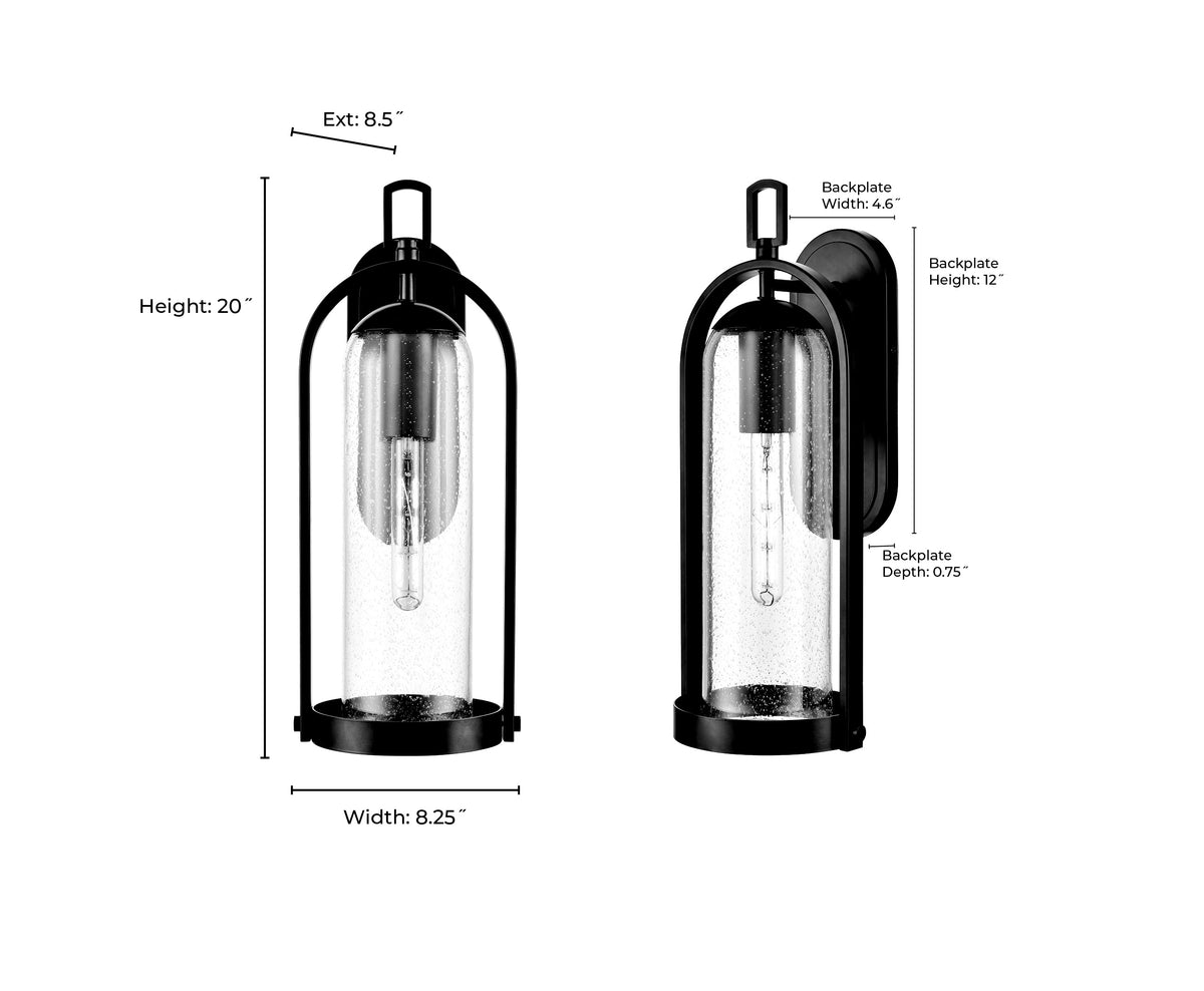 8.25'' Luxio Powder Coated Black 1 Light Wall Sconce