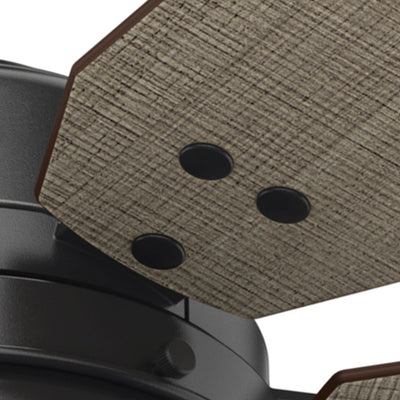 52 inch Mill Valley Matte Black Damp Rated Ceiling Fan with LED Light Kit and Pull Chain