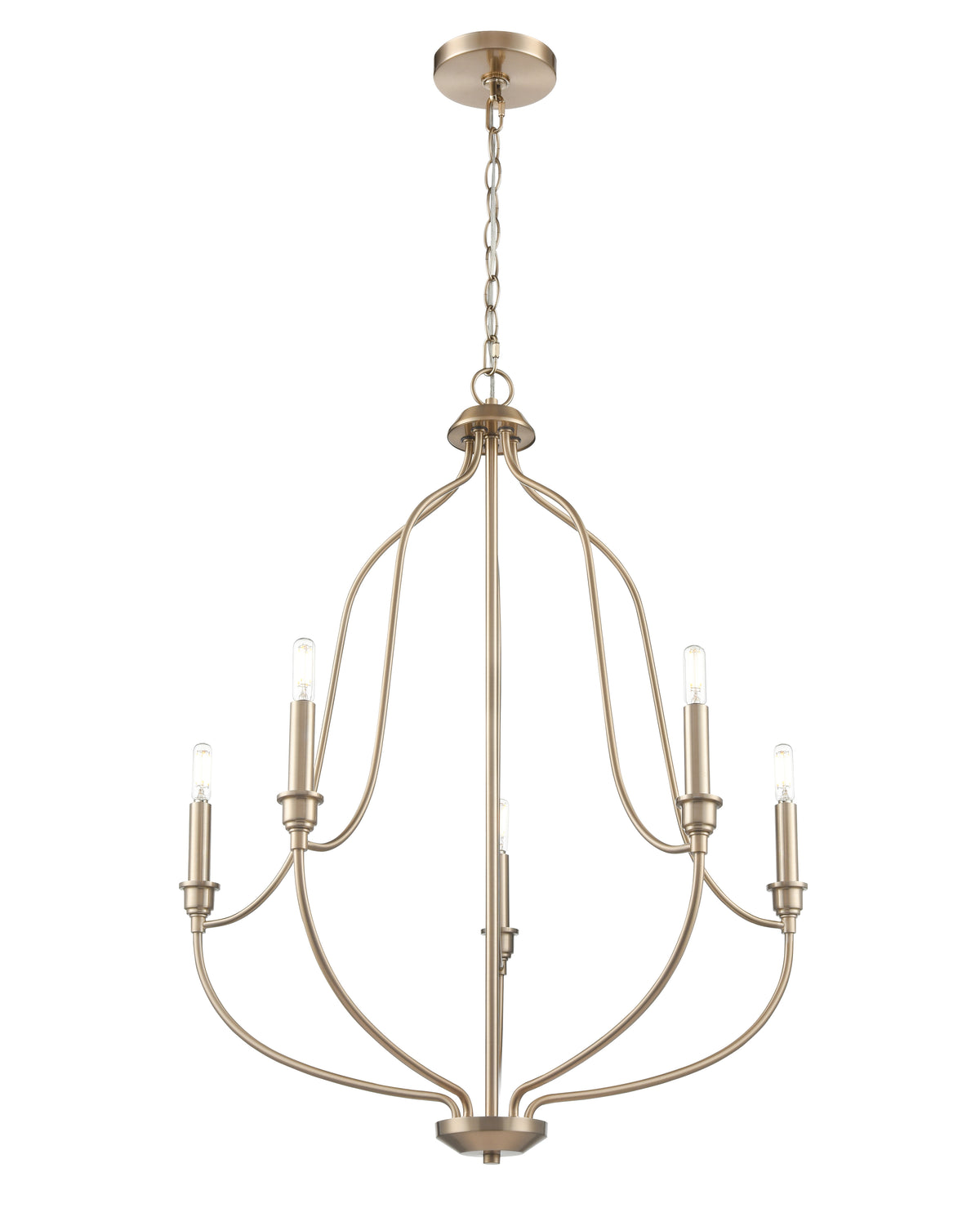 31'' Senoia Modern Gold 5 Light Chandelier