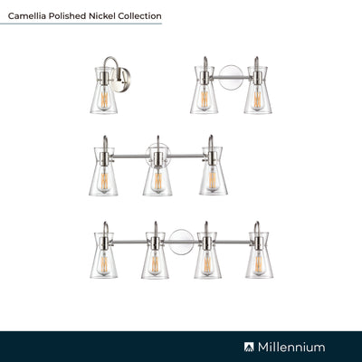 13.5'' Camellia Polished Nickel 2 Light Bath Vanity