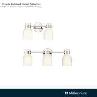 14'' Corella Polished Nickel 2 Light Bath Vanity