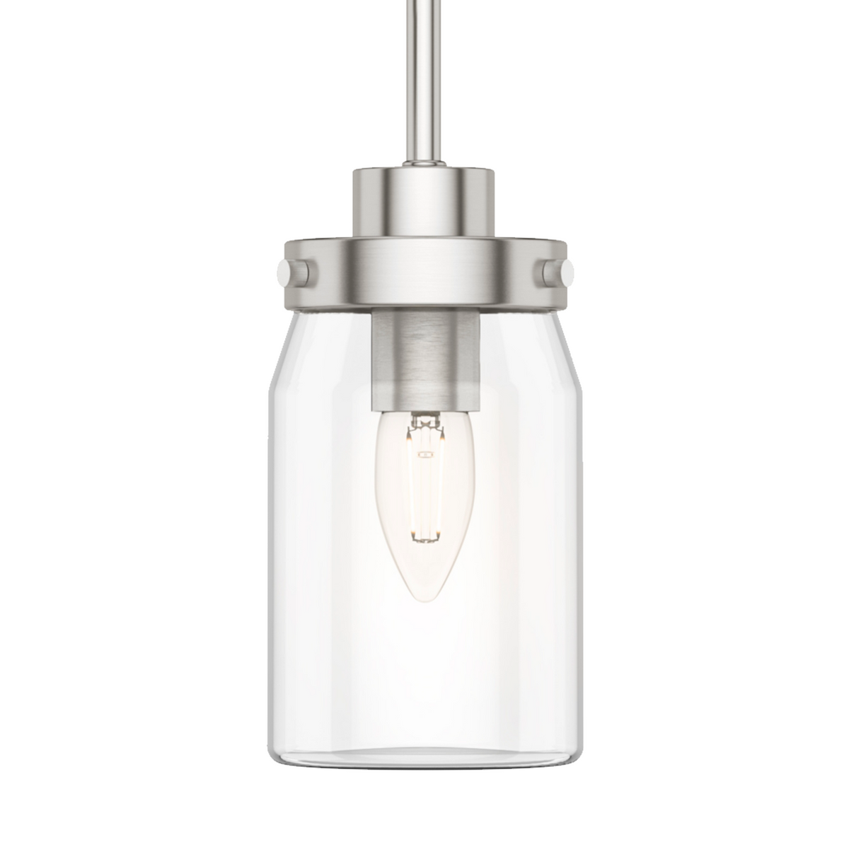 Devon Park 4.5-inch 1-light Brushed Nickel Pendant with Clear Glass