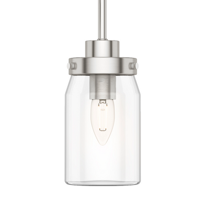 Devon Park 4.5-inch 1-light Brushed Nickel Pendant with Clear Glass