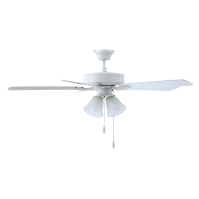 52 Inch Marisella AC Alabaster White Indoor Ceiling Fan 5-Blade 4 Lights Reversible